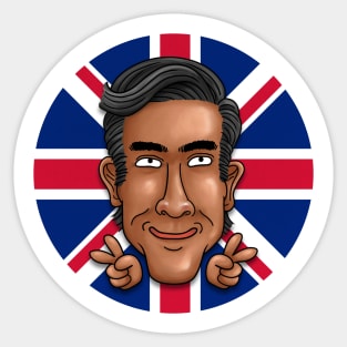 Rishi Sunak Victory Sign British Flag Sticker